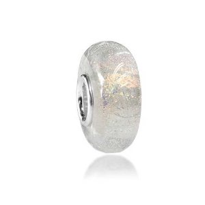 Pandora White Murano Glass Pink Rainbow Charm image