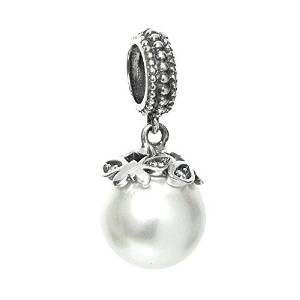 Pandora White Pearly Dangle Charm