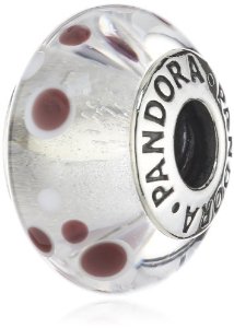 Pandora White Spot Murano Moments Charm image