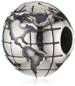Pandora World Globe Silver Bead Charm