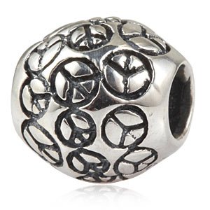 Pandora World Peace Silver Round Charm image