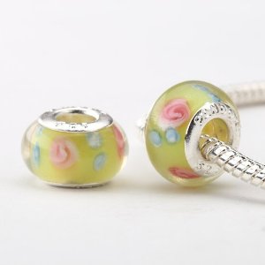 Pandora Yellow With Blue And Pink Charm