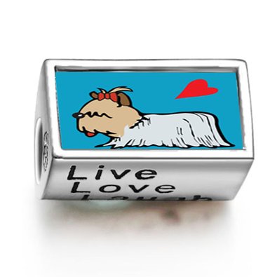 Pandora Yorkshire Terrier Dog Live Love Laugh Charm image