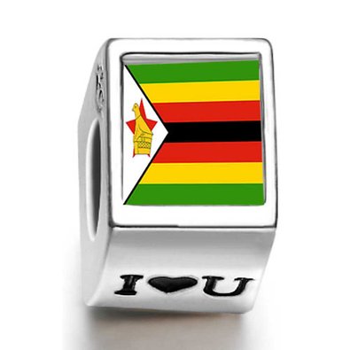 Pandora Zimbabwe Flag Words Live Love Laugh Charm image