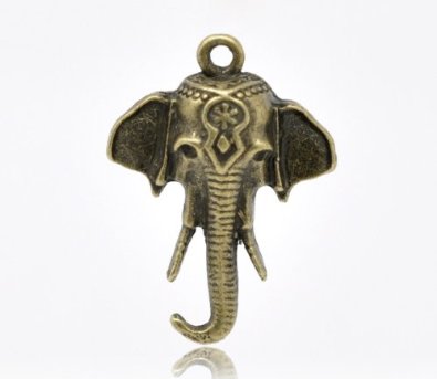Set Of 10 Bronze Elephants Charm image