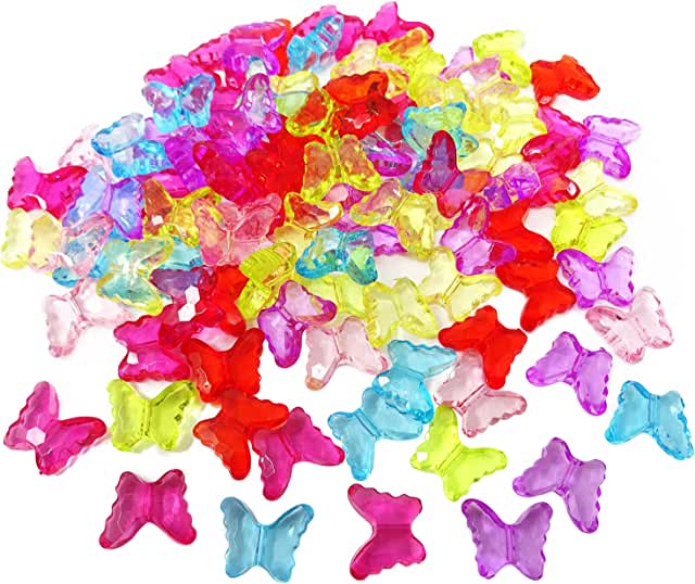 Set Of 100 Acrylic Butterfly Bead image