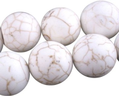 Set Of 50 WHITE TURQUOISE ROUND Beads Charm