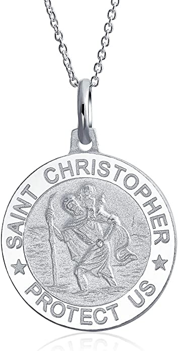 St Christopher Pendant Sterling Silver Pendant Charm image