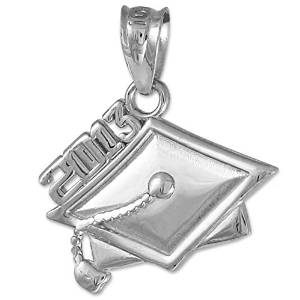 Sterling Silver 2013 Graduation Mortarboard Charm image
