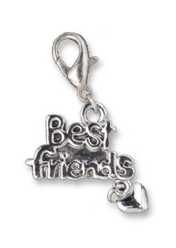 Sterling Silver Best Friends Heart Silver Charm image