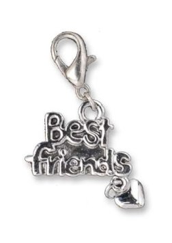 Sterling Silver Best Friends Heart Silver Charm