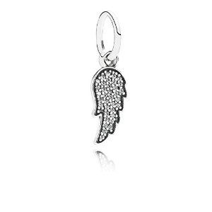 Sterling Silver Pendant Angel Wing CZ Charm